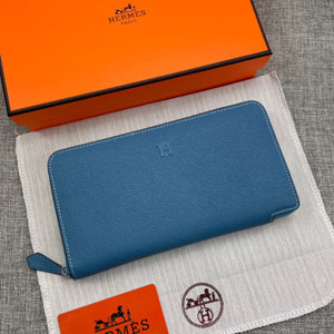 HERMES エルメス スーパーコピー クラシック 長財布 牛革 ブルー 046