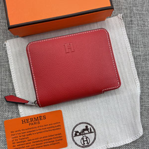 HERMES エルメス スーパーコピー クラシック 小銭入れ /短財布 牛革 レッド 051