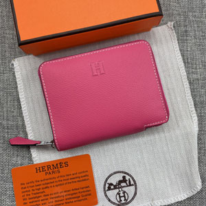 HERMES エルメス スーパーコピー クラシック 小銭入れ /短財布 牛革 ローズレッド 054