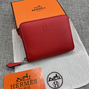 HERMES エルメス スーパーコピー クラシック 小銭入れ /短財布 牛革 レッド 060