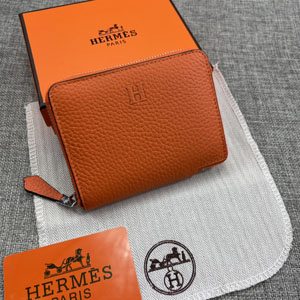 HERMES エルメス スーパーコピー クラシック 小銭入れ /短財布 牛革 オレンジ  062