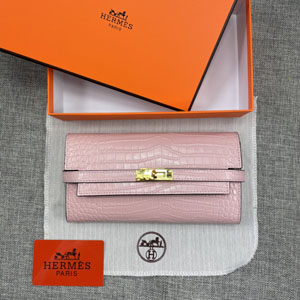 HERMES エルメス スーパーコピー ケリー 長財布/パテントレザー ピンク 067