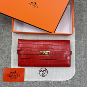 HERMES エルメス スーパーコピー ケリー 長財布/パテントレザー レッド 068