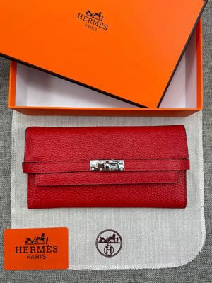 HERMES エルメス スーパーコピー ケリーウォレットロング 長財布 牛革 レッド 078