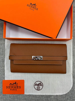 HERMES エルメス スーパーコピー ケリーウォレットロング 長財布 牛革 ブラウン 079