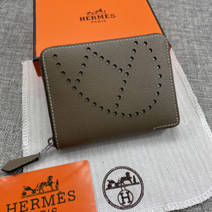 HERMES エルメス スーパーコピー エブリン パンチングロゴ 小銭入れ/短財布 牛革  エトープ 113