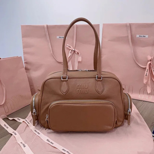 MIU MIU スーパーコピー  ミュウミュウ ナッパレザー トップハンドルバッグ ブラウン（5BB159_2CRL_F098L_V_OOO）