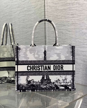 DIOR  ディオール スーパーコピー Dior Book Tote バッグ ミディアム Paris エンブロイダリー （M1296ZEGG_M933）