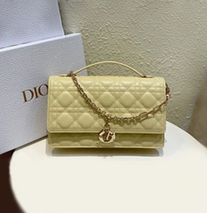 DIOR ディオール スーパーコピー My Dior トップハンドルバッグ  カナージュ ラムスキン イエロー （M0997ONGE_M36Y）