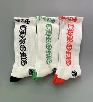 Chrome Hearts クロムハーツ オールドイングリッシュ ロゴ ソックス 3足セット靴下 ソックス 006
