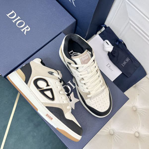 ディオール スーパーコピー DIOR B57 ミッドトップ スニーカー ベージュ/ブラック スムースカーフスキン（3SH141ZXT_H169）