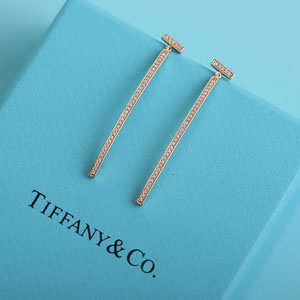 Tiffany スーパーコピー ティファニー T ダイヤモンド バー ピアス ローズゴールド（62271809）