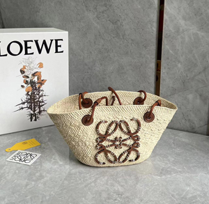 LOEWE ロエベ スーパーコピー アナグラム バスケットバッグ スモール (イラカヤシ＆カーフ) ナチュラル/タン A223P65X01