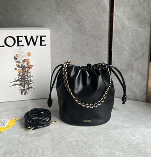 LOEWE ロエベ スーパーコピー フラメンコパース バケットバッグ（メローナパラム）ブラック A411FPBX02