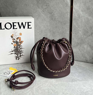 LOEWE ロエベ スーパーコピー フラメンコパース バケットバッグ（メローナパラム）ダークバーガンディ A411FPBX02