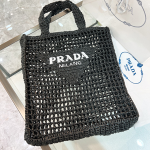 PRADA スーパーコピー プラダ  クロシェ トートバッグ ブラック（1BG393_2A2T_F0002_V_OOO）