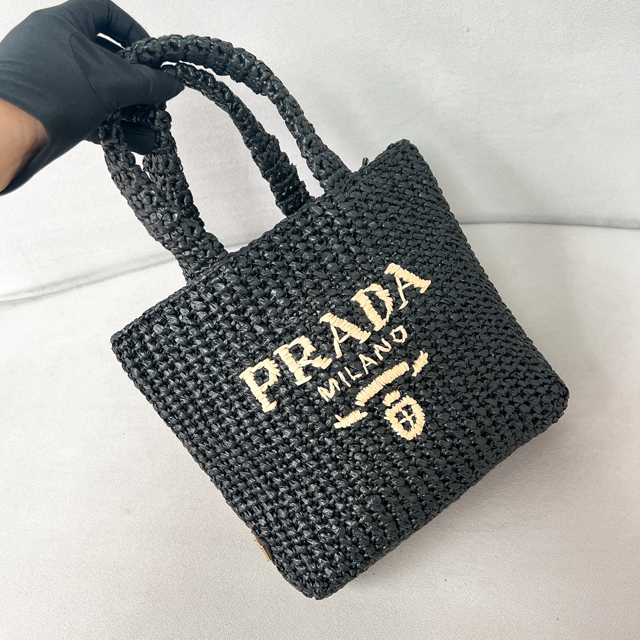 PRADA スーパーコピー プラダ スモール クロシェ トートバッグ ブラック （1BG422_2C2T_F0ES7_V_OOL）