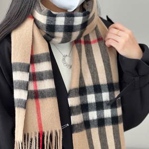 【Burberry】バーバリー スーパーコピー チェック カシミアスカーフ アーカイブベージュ（80765761）