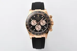 CLEAN ロレックス デイトナ126515LN 40mmローズゴールド ブラックダイアル セラミックベゼル ラバーベルト クローンCal.4131ムーブメント