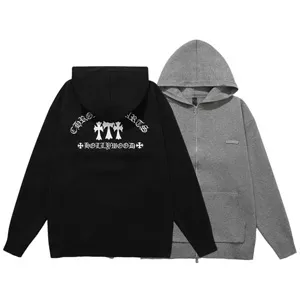 Chrome Hearts Y Not Cemetery Cross Zip-Up Hoodie クロムハーツ ワイノットセメタリー クロス ジップアップ パーカー ブラック（Chrome Hearts 382）
