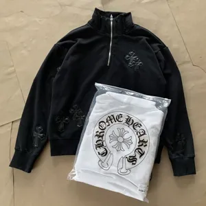 Chrome Hearts Sweat Half Zip Pull Over クロムハーツ スウェット ハーフジッププルオーバー ブラック&ホワイト 2色（Chrome Hearts 508）