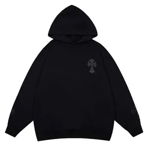 Chrome Hearts Leather Logo Hoodie クロムハーツ レザー ロゴ パーカー ブラック（Chrome Hearts 507）