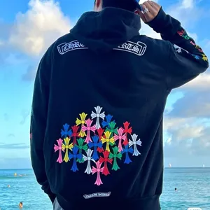 Chrome Hearts Multi Color Cross Hoodie クロムハーツ マルチカラー クロス パーカー ブラック（Chrome Hearts 503）