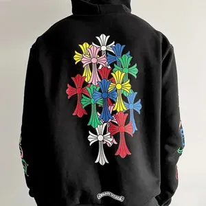 Chrome Hearts Multi Color Cross Hoodie クロムハーツ マルチカラー クロス パーカー ブラック（Chrome Hearts 502）