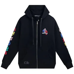 Chrome Hearts Multi Color Cross Zip Hoodie クロムハーツ マルチカラー クロス ジップアップパーカー ブラック（Chrome Hearts 493）