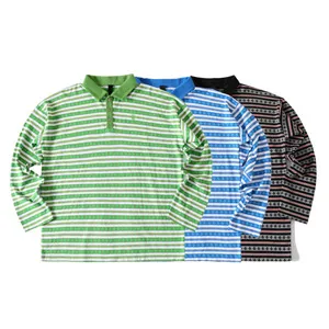 Chrome Hearts Y Not Stripe L/S Polo Shirts クロムハーツ ワイ ノット ストライプ 長袖 ポロシャツ 3色（Chrome Hearts 387）