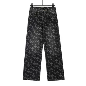 Chrome Hearts Cross Print Denim Pants クロムハーツ クロス プリント デニムパンツ ブラック（Chrome Hearts 318）