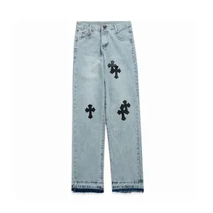 Chrome Hearts Washed Cross Denim Pants クロムハーツ ウォッシュド クロス デニムパンツ ライトブルー（Chrome Hearts 454?）