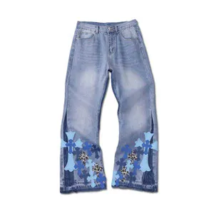 Chrome Hearts Leg Cross Denim pants クロムハーツ レッグ クロス デニム パンツ ブルー（Chrome Hearts 445）