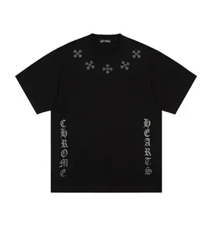 Chrome Hearts Black Logo Cross T-Shirt クロムハーツ ブラックロゴ クロス Tシャツ ブラック（Chrome Hearts 483）