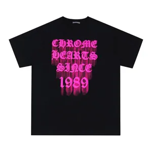 Chrome Hearts Pink Neon Tee クロムハーツ ピンク ネオン Tシャツ ブラック（Chrome Hearts 410）