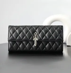 クロムハーツ ダガーキルティングレザークラッチ ブラック（Chrome Hearts019）