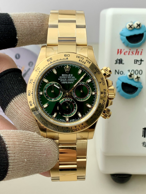 【VS Factory】ロレックス コスモグラフ デイトナ 40mm 116508-0013“グリーン文字盤?18Kイエローゴールド” 4130ムーブメント搭載モデル
