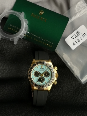 【VS Factory】ロレックス コスモグラフ?デイトナ 40mm m126518ln-0012“ターコイズブルーダイヤル?ゴールドケース” Cal.4131搭載モデル 配重設計