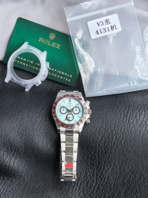 【VS Factory V3】ロレックス コスモグラフ?デイトナ 40mm “アイスブルー?チェスナットベゼル” m126506-0001 Cal.4131搭載モデル 加重版