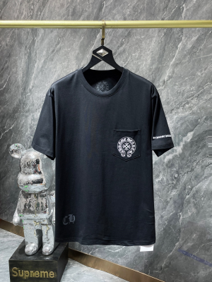 Chrome Hearts (クロムハーツ) 2026SS クラシックホースシュー＆クロスフラワー ポケットTシャツ（ブラック）