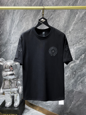 Chrome Hearts (クロムハーツ) 2025SS 新作 春夏 ヘビーウェイト 刺繍クロス Tシャツ