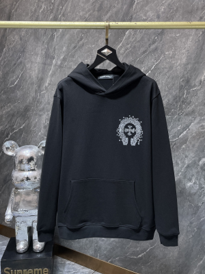 Chrome Hearts (クロムハーツ) 2025AW 新作 秋冬 ホースシュー＆サンスクリットクロス刺繍フーディー
